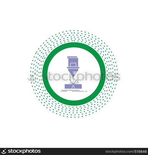 Cutting, engineering, fabrication, laser, steel Glyph Icon. Vector isolated illustration. Vector EPS10 Abstract Template background