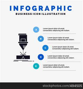 Cutting, engineering, fabrication, laser, steel Infographics Template for Website and Presentation. GLyph Gray icon with Blue infographic style vector illustration.. Vector EPS10 Abstract Template background