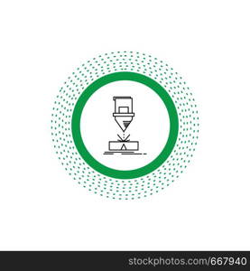 Cutting, engineering, fabrication, laser, steel Line Icon. Vector isolated illustration. Vector EPS10 Abstract Template background