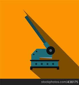 Cutting machine icon. Flat illustration of cutting machine vector icon for web on yellow background. Cutting machine icon, flat style