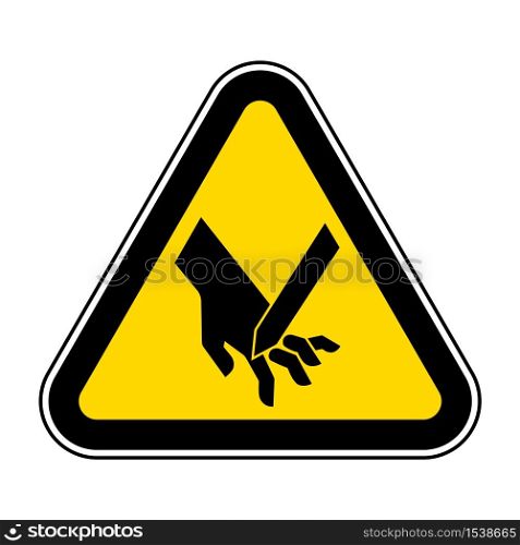 Cutting Of Fingers Angled Blade Symbol Sign, Vector Illustration, Isolate On White Background Label .EPS10
