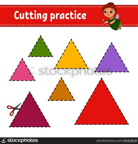 Cutting practice for kids. Education developing worksheet. Activity page with pictures. Game for children. Isolated vector illustration. Funny character. Cartoon style. Cutting practice for kids. Education developing worksheet. Activity page with pictures. Game for children. Isolated vector illustration. Funny character. Cartoon style.