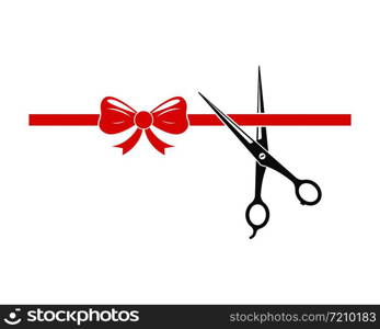 cutting ribbon with scissor vector illustration design