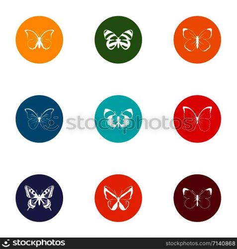 Cutworm icons set. Flat set of 9 cutworm vector icons for web isolated on white background. Cutworm icons set, flat style