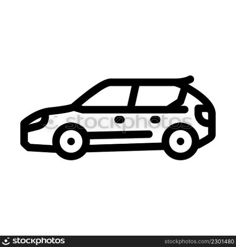 cuv crossover line icon vector. cuv crossover sign. isolated contour symbol black illustration. cuv crossover line icon vector illustration