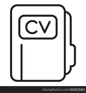Cv folder icon outline vector. Human work. Job team. Cv folder icon outline vector. Human work