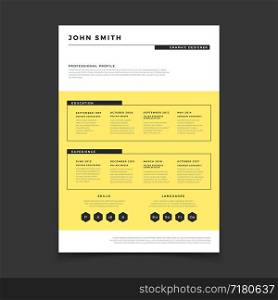 Cv form template. Professional resume stylish elegance template. Letter simple cover vector mockup. Illustration of cv interview candidate, profile with experience and education. Cv form template. Professional resume stylish elegance template. Letter simple cover vector mockup