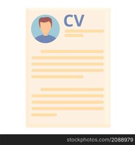 Cv paper icon cartoon vector. Job candidate. Person search. Cv paper icon cartoon vector. Job candidate