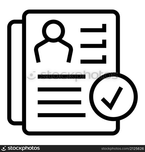 Cv paper icon outline vector. Job template. Resume curriculum. Cv paper icon outline vector. Job template