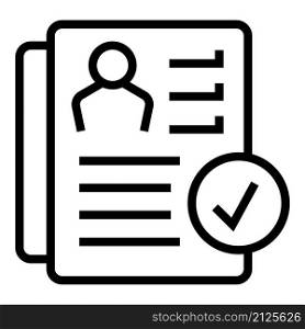 Cv paper icon outline vector. Job template. Resume curriculum. Cv paper icon outline vector. Job template
