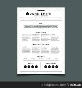 CV resume. Business web and print design vector template with personal work experience. Illustration of job application, curriculum vitae with experience. CV resume. Business web and print design vector template with personal work experience