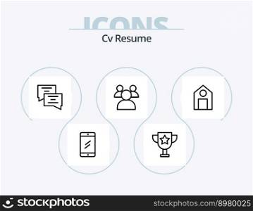 Cv Resume Line Icon Pack 5 Icon Design. . school. girl. learn. school