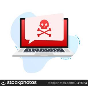 Cyber attack. Data Phishing with fishing hook, laptop, internet security. Vector stock illustration.. Cyber attack. Data Phishing with fishing hook, laptop, internet security. Vector stock illustration