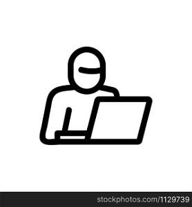cyber attack icon vector. A thin line sign. Isolated contour symbol illustration. cyber attack icon vector. Isolated contour symbol illustration