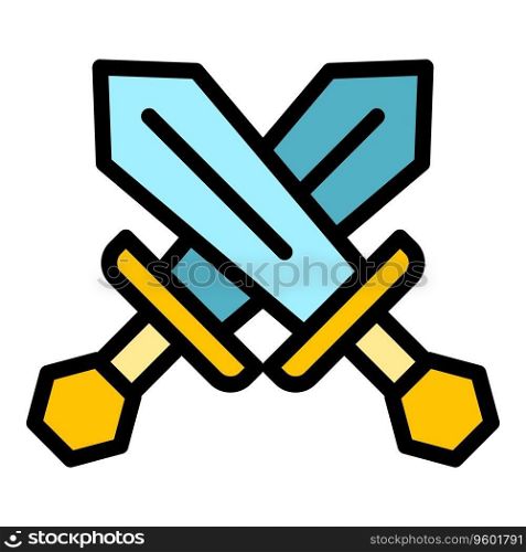 Cyber controller icon outline vector. Online pc. Play cybersport color flat. Cyber controller icon vector flat