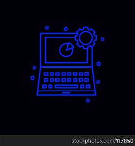 Cyber crime neon icon with blue background