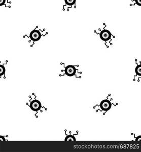 Cyber eye symbol pattern repeat seamless in black color for any design. Vector geometric illustration. Cyber eye symbol pattern seamless black
