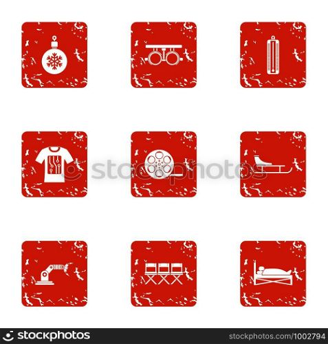 Cyber feed icons set. Grunge set of 9 cyber feed vector icons for web isolated on white background. Cyber feed icons set, grunge style