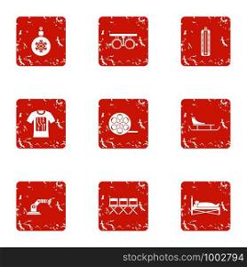 Cyber feed icons set. Grunge set of 9 cyber feed vector icons for web isolated on white background. Cyber feed icons set, grunge style