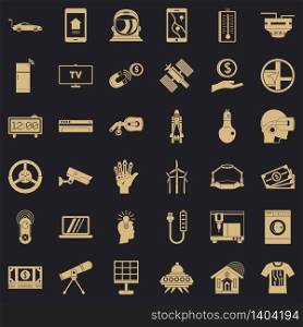 Cyber machine icons set. Simple style of 36 cyber machine vector icons for web for any design. Cyber machine icons set, simple style