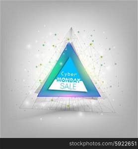 Cyber monday banner, colorful style element for your design, vector illustration.