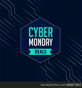 Cyber monday deals tech background for online shopping