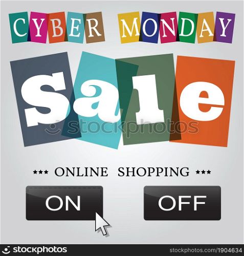 Cyber monday design. Vector illustration eps10. Cyber monday graphic.