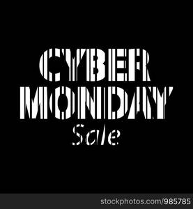 Cyber monday inscription. Bar code style. vector. Cyber monday inscription. Bar code style