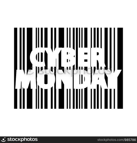 Cyber monday inscription. Bar code style. vector. Cyber monday inscription. Bar code style