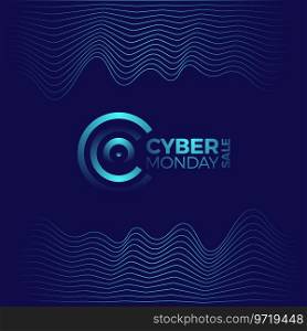Cyber monday promotional poster with letter c Vector Image