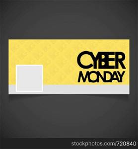 Cyber Monday sale card with typographic design vector
