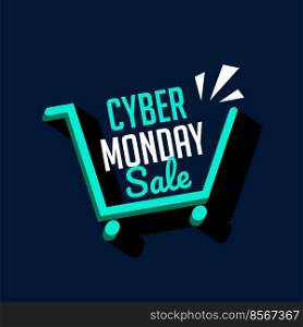 Cyber monday sale shopping cart tech background