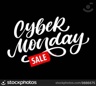 Cyber Monday Vector lettering calligraphy text. Cyber Monday Vector lettering calligraphy text brush