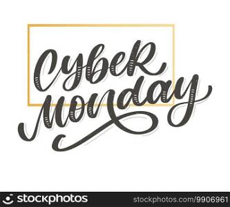 Cyber Monday Vector lettering calligraphy text. Cyber Monday Vector lettering calligraphy text brush