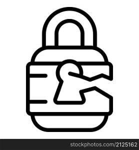 Cyber padlock icon outline vector. Stop fraud. Key money. Cyber padlock icon outline vector. Stop fraud