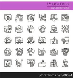 Cyber Robbery Elements , Thin Line and Pixel Perfect Icons