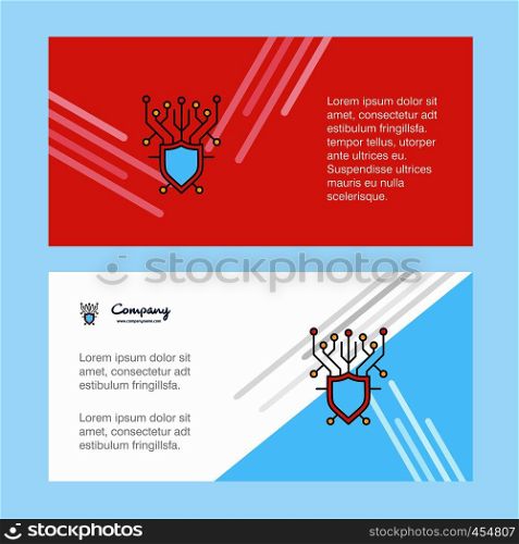 Cyber security abstract corporate business banner template, horizontal advertising business banner.