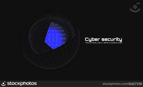 Cyber security and information protection. Protect mechanism, system privacy icon isolated on black background. Protection concept, information privacy idea, technology background. Vector illustration. Cyber security and information protection. Protect mechanism, system privacy icon isolated on black background. Protection concept, information privacy idea, technology background. Vector illustration.