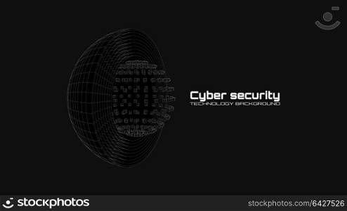 Cyber security and information protection. Protect mechanism, system privacy icon isolated on black background. Protection concept, information privacy idea, technology background. Vector illustration. Cyber security and information protection. Protect mechanism, system privacy icon isolated on black background. Protection concept, information privacy idea, technology background. Vector illustration.