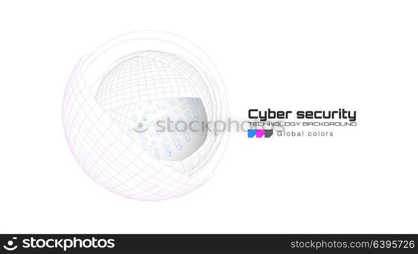 Cyber security and information protection. Protect mechanism, system privacy icon isolated on white background. Protection concept, information privacy idea, technology background. Vector illustration. Cyber security and information protection. Protect mechanism, system privacy icon isolated on white background. Protection concept, information privacy idea, technology background. Vector illustration.