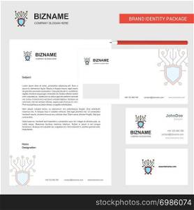 Cyber security Business Letterhead, Envelope and visiting Card Design vector template