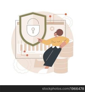 Cyber security data protection abstract concept vector illustration. Data privacy regulation, cybersecurity protocol, information safety law, protection from cyberattack abstract metaphor.. Cyber security data protection abstract concept vector illustration.
