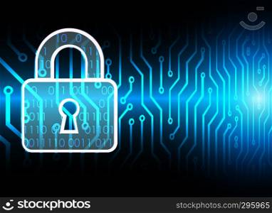 Cyber Security Data Protection Business Technology Privacy concept, digital technology background, abstract technology concept background, vector illustration.