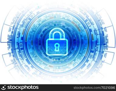 Cyber Security Data Protection Business Technology Privacy concept, key lock and circle digital technology background, abstract technology concept background, vector illustration.