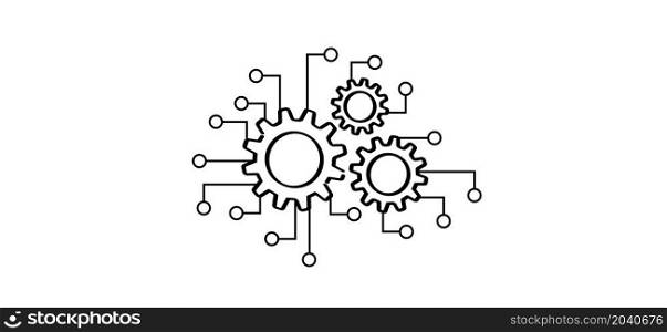 cyber security icon design, flat vector security in Progress logo. Strategy teamwork concept. Cogwheels, success of business concept. Partnership of business. Flat vector Cogwheel signs.