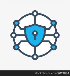 cyber security icon filled style