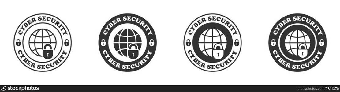 Cyber security icon set. Vector illustration.