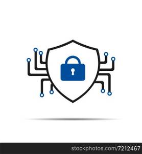 Cyber security icon with shadow. Vector eps10
