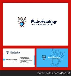 Cyber security Logo design with Tagline & Front and Back Busienss Card Template. Vector Creative Design