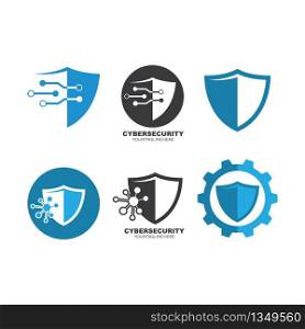 cyber security shield vector icon illustration design template